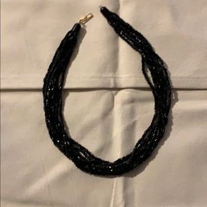 Vintage French jet Black Crystal. Necklace